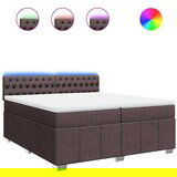 Maison Chic Box spring postelja - Vzmetna postelja z vzmetnico temno rjav 200x200 cm blago SL5691, (21901573) | Shoptok.si