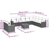  11-dijelni set vrtnih sofa od poliratana s jastucima sivi | shoptok.hr