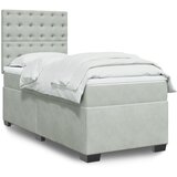 vidaXL Box spring postelja z vzmetnico svetlo siva 100x200 cm žamet Cene