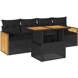 Maison Chic Seti vrtnega pohištva - Vrtna garnitura - Vrtni pohištvo set 5-delna z blazinami poli ratan/akacija, (21815784) | Shoptok.si