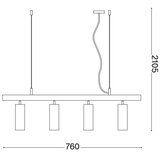 Ideal Lux led luster na sajli dynamite 4xGU10/7W/230V cri 90 crna | Eponuda.com