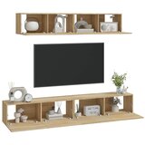  4-dijelni set TV ormarića boja hrasta sonome konstruirano drvo | shoptok.hr