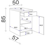 Flex-Well omarica levi, svetlo siva, š. 50 cm | Shoptok.si