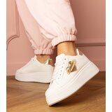 Gemre White sneakers with a golden heart and rhinestones Lerisol | Shoptok.si