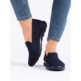 Shelvt Navy blue women's textile slip on Cijene