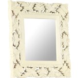Maison Chic Ročno izrezljano Ogledalo - Zrcalo - Kozmetično ogledalo belo 50x50 cm trden mangov les, (21698266) Cene