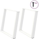  Noge za jedilno mizo v obliki črke U, 2 kosa, bele, 90 x (72-73) cm, jeklo, (22123959) | Shoptok.si