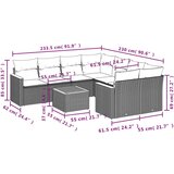  9-dijelni set vrtnih sofa s jastucima crni od poliratana | shoptok.hr