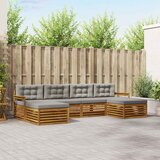  Setovi sofa 6 pcs Prirodna i svijetlo siva Čvrsto drvo akacije | shoptok.hr
