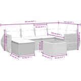  7-dijelni set vrtnih sofa od poliratana s jastucima crni | shoptok.hr