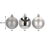  Set Božićnih kuglica 6 cm, srebrne - 12 komada | shoptok.hr