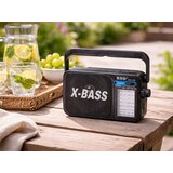 Retro prenosni FM radio LED X-BASS USB črn | Shoptok.si