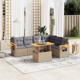 vidaXL 7-dijelni set vrtnih sofa od poliratana s jastucima bež | shoptok.hr