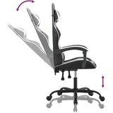  Okretna igraća stolica od umjetne kože crno-bijela | shoptok.hr