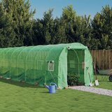  Staklenik s čeličnim okvirom zeleni 20 m² 10 x 2 x 2 m | shoptok.hr
