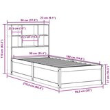 vidaXL Posteljni okvir brez vzmetnice 90x190 cm trdna borovina | Shoptok.si