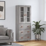vidaXL Visoka komoda siva sonome 69 5x34x180 cm od konstruiranog drva | shoptok.hr