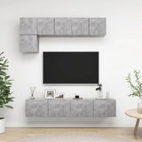  5-dijelni set TV ormarića siva boja betona konstruirano drvo Cijene