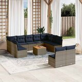  12-dijelni set vrtnih sofa od poliratana s jastucima sivi | shoptok.hr