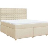 vidaXL Box spring postelja z vzmetnico krem 180x200 cm blago, (21307710) | Shoptok.si