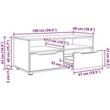 TV omarica Dimljeni oreh 100 x 48 x 43 cm Konstruiran les, (5000113016) | Shoptok.si
