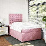 vidaXL Krevet s oprugama i madracem ružičasti 120 x 190 cm baršunasti | shoptok.hr