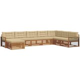  Set vanjskih sofa 8 kom. Prirodna i bež Čvrsto drvo akacije | shoptok.hr