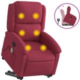 Maison Chic masažni naslanjač - Relax naslanjač s funkcijo vstajanja vinsko rdeč žamet, (22134929) | Shoptok.si