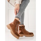 SHELOVET Brown natural leather trappers | shoptok.hr