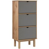 Maison Chic Omarica za obutev - Kopa za čevlje OTTA s 3 predali rjava in siva trdna borovina, (21777823) | Shoptok.si