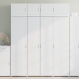 vidaXL Visoka omara bela 80x42,5x185 cm inženirski les Cene