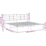 Metalni okvir za krevet s uzglavljem bijeli 200x200 cm | shoptok.hr