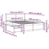 vidaXL Posteljni okvir s predali voščeno rjav 120x200 cm borovina | Shoptok.si
