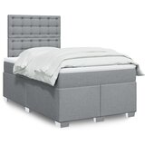 vidaXL Krevet s oprugama i madrac svjetlosivi 120 x 200cm od tkanine | shoptok.hr
