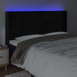  Uzglavlje crno 183 x 16 x 118/128 cm baršunasto | shoptok.hr
