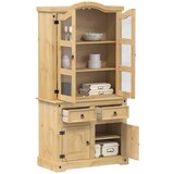 vidaXL Steklena vitrina Corona 100x48,5x179 cm trdna borovina | Shoptok.si