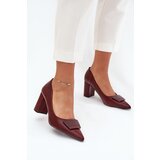 Boto Block Heels With Decoration Burgundy Celira | shoptok.hr