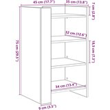  Komoda boja dimljenog hrasta 45x35x75 cm konstruirano drvo | shoptok.hr