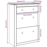 vidaXL Omarica za čevlje Panama 80x35x105 cm trdna borovina | Shoptok.si