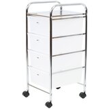 Premier Housewares Bijeli/u srebrnoj boji plastični regal na kotačima 33x79 cm – | shoptok.hr