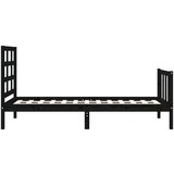 vidaXL Posteljni okvir z vzglavjem crn 2FT6 trden les | Shoptok.si