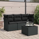 vidaXL 4-dijelni set vrtnih sofa od poliratana s jastucima crni Cijene