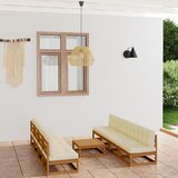 Maison Chic Seti vrtnega pohištva - Vrtna garnitura - Vrtni pohištvo set 9-delna z blazinami trdna borovina, (21797846) | Shoptok.si