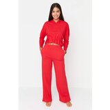 Trendyol Red Hooded Waist Detailed Knitted Pajamas Set | Shoptok.si