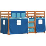  The Living Store Pograd z zavesami moder 90x190 cm trdna borovina - Pograd, (21450793) | Shoptok.si