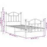  Metalni okvir kreveta uzglavlje i podnožje bijeli 80x200 cm | shoptok.hr