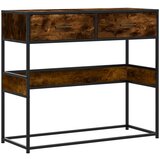 Maison Chic konzolna miza - miza ob steni dimljen hrast 90x35x80 cm inženirski les, (21786492) | Shoptok.si