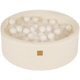 MeowBaby ® Okrogel bazen s kroglicami 90x30cm za otroke, bela pracka, 200 kroglic: Bela/prozorna, (20734371) | Shoptok.si