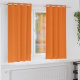 vidaXL Zavese z zavesami 2 pcs Svetlo oranžna 175 x 140 cm Poliester | Shoptok.si
