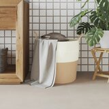  Košara za pohranu bež-bijela Ø 43 x 38 cm od pamuka | shoptok.hr